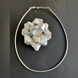 Sterling Silver Omega Necklace 4mm width 17” long